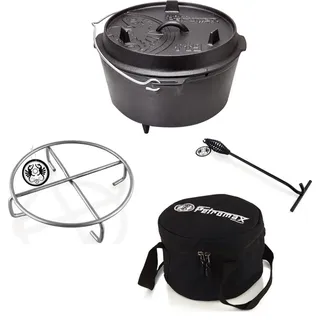 Petromax Feuertopf-Set ft9 mit Füßen 7,5 Liter Untersetzer, Tasche, Deckelheber
