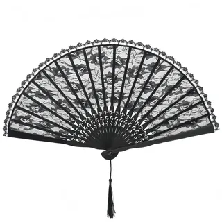 YYKSYDPT Handfächer Hochzeitsfächer Vintage Spitzenfächer,Brautfächer Fächer Hochzeit Faltbaren Fächer Tanzfäche Spanische Viktorianischen Faltfächer für Tanzaufführungen Hochzeit Party (Regulär)