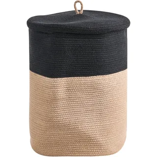 Beliani Aufbewahrungskorb Silopi 37 x 22 x 20 cm Schwarz/Beige