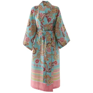 Bassetti Kimono RAPALLO, Baumwolle, Gürtel, aus reiner Baumwolle grün L-XL
