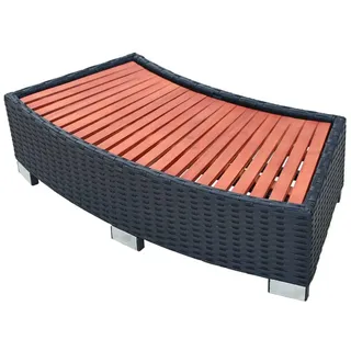Poolleiter Poly Rattan 92×45×25 cm Schwarz, CIADAZ Whirlpool Zubehör, Spa-Einstiegsstufe, Whirlpool Umrandung, Pool Umrandungen, Pool Ablage, Pooltreppe