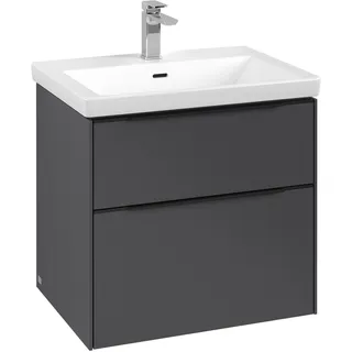 Villeroy & Boch Waschbeckenunterschrank 2 Auszüge 62,2 x 57,9 x 47,8 cm Schwarz