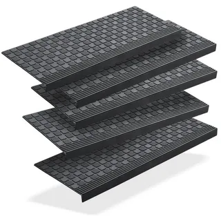 Stufenmatte 5x Gummi 65x25cm Treppenstufen Außen Antirutschmatten Made in EU, BigDean schwarz