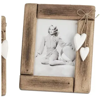 formano Bilderrahmen Wood, Höhe: 26cm, Farbe: Braun, Motiv: Herzen braun