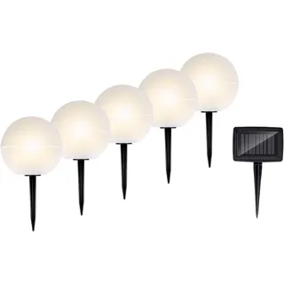 Grundig LED Gartenleuchten mit Farbwechsel Kunststoff Solarzelle lila/weiß