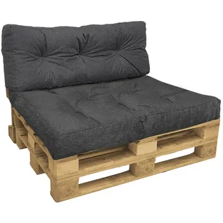 VOUNOT Palettenkissen 120 x 80 x 40 cm grau 2 St.