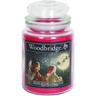 Woodbridge Große Duftkerze im Glas mit Deckel | Night before Christmas | Duftkerze Weihnachten | Kerzen lange Brenndauer | Raumduft für Zuhause | Kerze 2 Docht