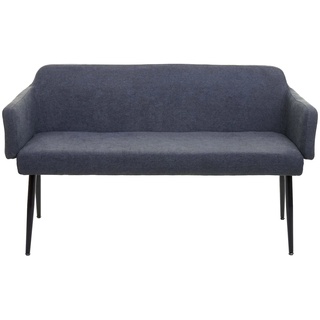 Sitzbank MCW-L13, Esszimmerbank Bank Polsterbank Garderobenbank Rückenlehne Armlehne Stoff/Textil 133cm ~ anthrazit