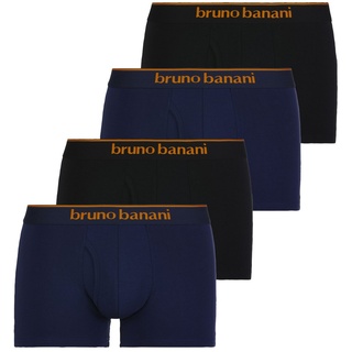 Bruno Banani Herren Boxershorts, Multipack - Quick Access, Unterhose mit Eingriff, einfarbig, Baumwolle Schwarz/Blau L 4er Pack (2x2P)