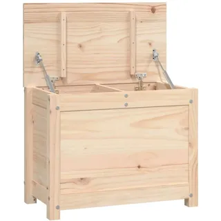 vidaXL Truhe, Aufbewahrungsbox mit viel Stauraum, Aufbewahrungstruhe mit Deckel mit Gasdruckfeder, Werkzeugkasten Holzbox Holztruhe, Massivholz Kiefer