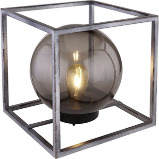 Globo LED Solar-Tischleuchte Metall Rauchglas 23cm