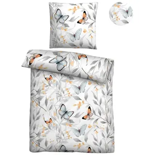 biberna Tencel Schmetterling Weiß 155 x 220 cm + 80 x 80 cm