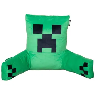 Minecraft Sitzkissen - praktisches Lesekissen mit Rückenlehne - in 3 versch. Designs, Relaxkissen aus weichem Samt mit Rückenlehne - Perfekt zum Entspannen grün