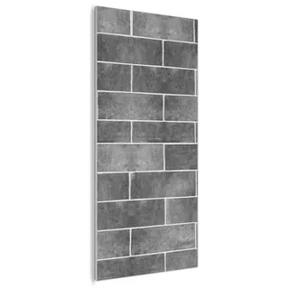 MuchoWow© Filz Bild als Akustikpaneele 80x160 cm Schlafzimmer Bilder Wand Deko Wohnzimmer Modern Wanddeko Schallschutz Akustikbild Abosrber Fliesen - Mauer - Grau - Schwarz - Industrial
