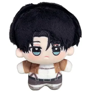 Jilijia Anime Plüschkissen Levi/Zoe Hans/Eren Jaeger Figur Schlüsselanhänger weich gefüllte Mini-Anhänger für Taschendekoration, Sammlerstück, Geschenke für Fans, 10 cm