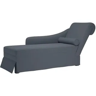 Mokuyary Chaiselongue mit Nackenrolle Rechter Armlehne Dunkelgrau Samt Loungesessel Liege Schlafsessel Fernsehsessel für Wohnzimmer, Schlafzimmer und Büro