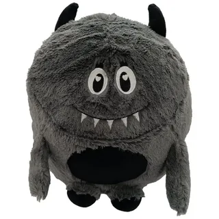 Haus und Deko Zierkissen Monster Kuschelkissen Plüsch Kinder Kissen Dekokissen mit Füllung ca., (1 St) grau