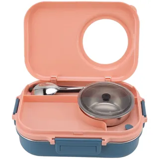 Goshyda Lunchbox, 1100 Ml, Doppellagiges 3-Gitter-Design, Thermo-Lunchbox aus Edelstahl 304 mit Essstäbchen, Löffel, Suppenschüssel, Lebensmittelbehälter für Kinder, Studenten,