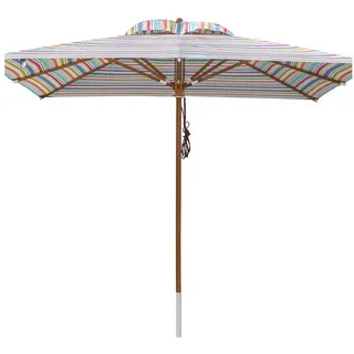 anndora-sonnenschirm Sonnenschirm 3x3 Meter Olefin, LxB: 300x300 cm, witterungsbeständiger Stoff - Winddach - Seilzugmechanik bunt