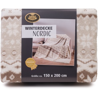 Decke NORDIC taupe (BL 150x200 cm) - braun