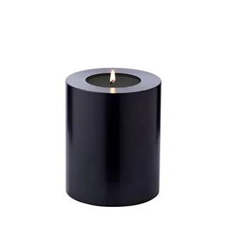 EDZARD Stumpenkerze Cornelius Ø 10 cm, (H 12 cm) Stumpenkerzen-Optik, Dauerkerze für Teelichter schwarz