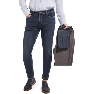 Herren Thermojeans Gefüttert Polar Bequem Dunkelblau 33W/32L