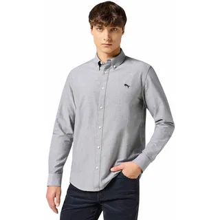 Wrangler Oxford Hemd in Grau mit Button-Down-Kragen-XXL
