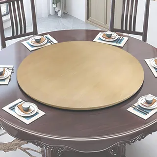 ESOYAWE Esstische Rundes Drehbares Tablet, 50 60 70 80 90 100 cm Tischplatte Drehtablett, Mit Silent Base Zum Einfachen Teilen Aller Speisen Holz Rotating Tablett, Für Küche Essen Parteien Hochzeit