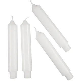 Rayher Lampionkerze, weiß, mit Glockenspitze, Länge 10 cm, 1,7 mm ø, Beutel 4 Stück, Laternenkerzen, Minikerzen, Kerzenrohling, Kerzen zum Verzieren und Basteln, 3119300