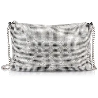 NAEMI Women's Abendtasche Damen Clutch, Silber