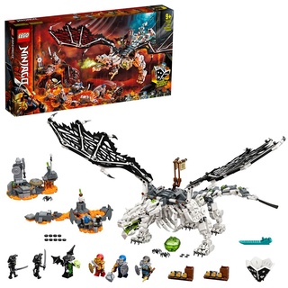 LEGO 71721 NINJAGO Drache des Totenkopfmagiers, 2-in-1 Bauset und Brettspiel mit Skelett-Rittern Minifiguren