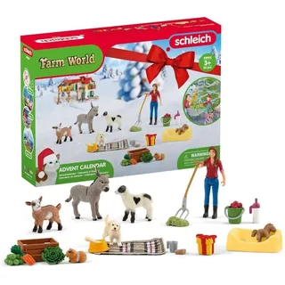 schleich FARM WORLD | Adventskalender 2023 FW 98983 | 24 Teile | Spielset ab 3 Jahren | Set mit Figuren, vielen Funktionen und zahlreichem Zubehör | schleich Bauernhof Spielfigur