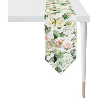 APELT Tischband 1624 Summergarden, Sommerdeko, Sommer (1-tlg), Digitaldruck bunt|grün|rosa|weiß