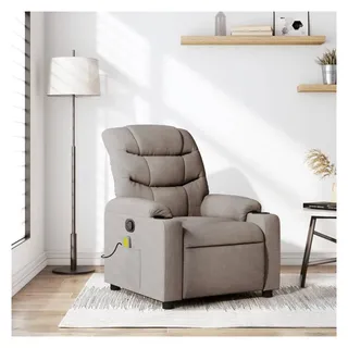 vidaXL Massagesessel mit verstellbarer Rückenlehne und Liegefunktion Polyester 147 x 80,5 x 0 cm Taupe