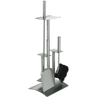 Lienbacher Kaminbesteck Edelstahl matt gebürstet 24 cm x 64 cm x 20 cm Silber