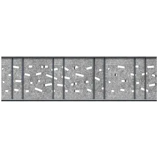 PerfectHD Zaunsichtschutz - Sichtschutzstreifen für Doppelstabmattenzaun - 19cm - Hellgrau - Einzelstreifen Laser - 2,6m - Venezia Criss Cross