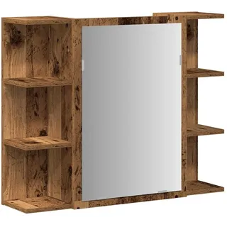 vidaXL Bad-Spiegelschrank Altholz-Optik 80x20,5x64 cm Holzwerkstoff