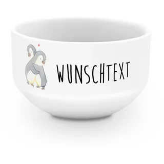 Mr. & Mrs. Panda Schüssel mit Namen Pinguine Kuscheln - Personalisierte Geschenke, Freund, Suppenschüssel, Schale, Hochzeitstag, Geschenk für Freundin, personalisiert, Müslischale, Müslischüssel