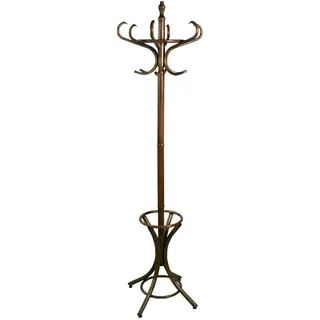 Mid.you Garderobenständer, Eiche, Holz, Birke, massiv, Uni, 53x184x53 cm, standfeste Füße, integrierter Schirmständer, Garderobe, Garderobenständer