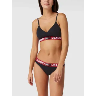 Bralette mit elastischem Logo-Bund, Marine, L