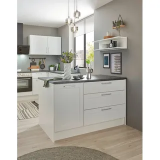 BASIC by Balculina Kücheninsel Marsi, Breite 145 cm, Türen und Schubkästen Sofclose, beidseitig nutzbar weiß