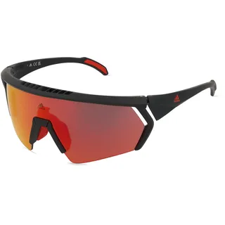 adidas Sport SP0063 CMPT AERO Unisex-Sonnenbrille Vollrand Quadratisch Acetat Spritzguss-Gestell, schwarz