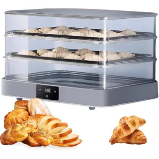 Gärbox Sauerteig & Teigbox mit Deckel – Elektronisch gesteuertes Fermentationsgerät 40L – Automatische Luftfeuchtigkeit, 24h-Timer, Transparent, für Sauerteig, Brot und fermentierte Lebensmittel