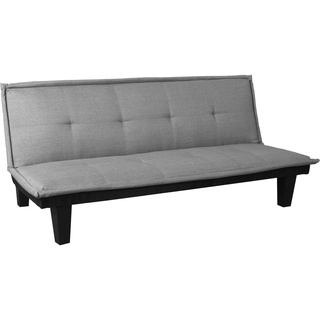 Mendler 3er-Sofa HWC-C87, Couch Schlafsofa Gästebett Bettsofa Klappsofa, Schlaffunktion 170x100cm ~ Textil, hellgrau