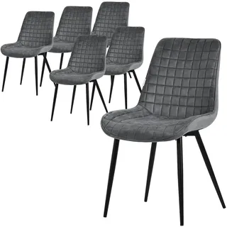 ML-Design Küchenstuhl Samt schwarz 6er Set