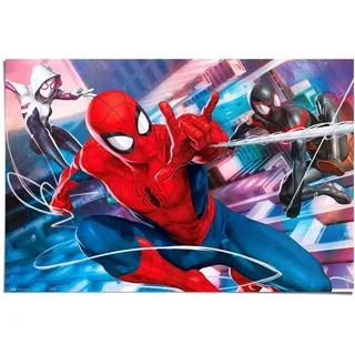 Poster REINDERS "Marvel Spiderman - Peter, Miles & Gwen", blau (farbe bild(er): blau), B:91,5cm H:61cm T:0,1cm, Bilder, Poster, Kinderzimmer - Blau - 150 gr. Papier - 91,5x61 cm