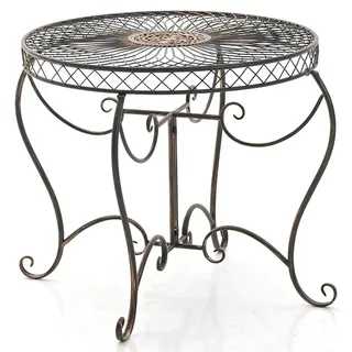 Décoshop26 - Gartentisch im rustikalen Design für Balkon oder Terrasse 69 cm hoch Bronzemetall 10_0003051