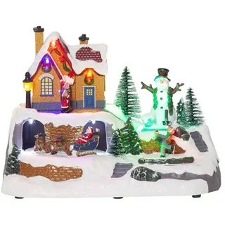 Star Trading Winterdorf-Szenerie 'Winterville' mit Weihnachtsmotiven, batteriebetrieben, beleuchtet