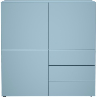 Kommode FMD "Blu" Sideboards Gr. B/H/T: 99,1 cm x 101,2 cm x 31,5 cm, 3, blau (denim) Kommode