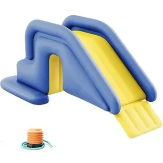 Aufblasbares Poolspielzeug – Aufblasbare Wasserrutsche Mit Kletterwand, Kompakter Sommer-vergnügungspark Für Kinder, Großer Wasserpark Für Sicheren Spaß (blau)